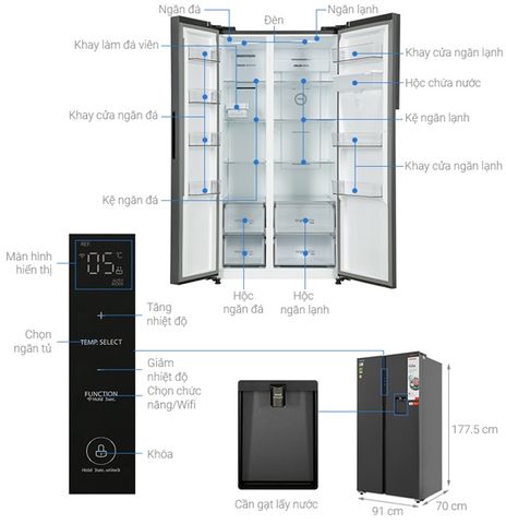 Tủ lạnh Toshiba GR-RS775WI-PMV(06)-MG 596 lít nc ngoài
