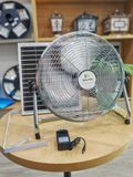 Quạt tích điện NLMT chân quỳ JD118L pin + NLMT