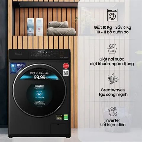 Máy giặt sấy Panasonic NA-S106FR1BV cửa ngang 10kg/ 6kg