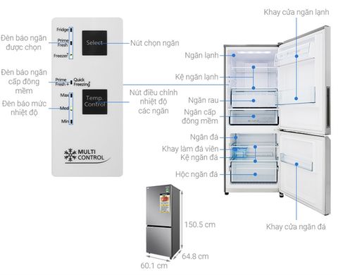 Tủ lạnh Panasonic 255lit NR-BV280QSVN