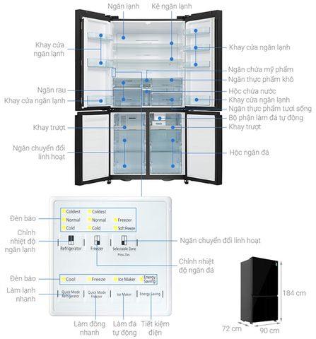 Tủ lạnh hitachi 569lit R-WB640PGV1 GCK