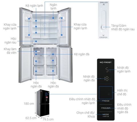 Tủ lạnh Sharp 362lit SJ-FX420VG-BK
