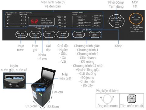 Máy giặt cửa trên TOSHIBA AW-M905DV(MK) 8kg