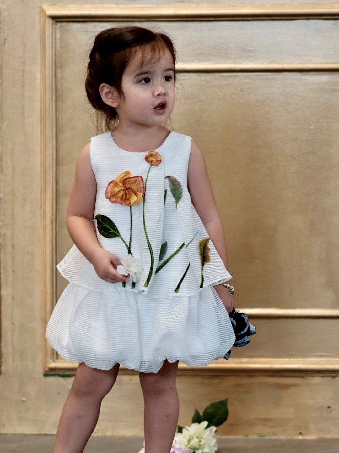 Đầm bí sọc trắng