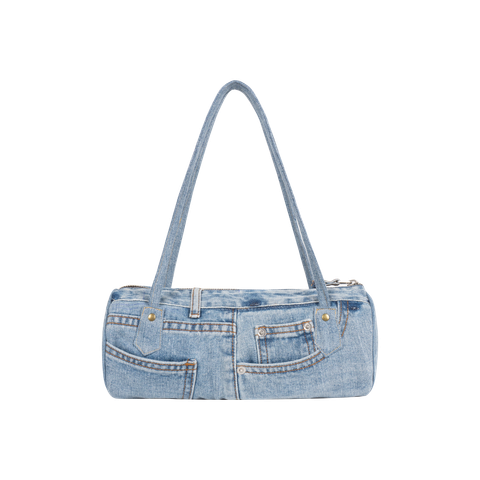  Recycled Denim Baguette Bag 