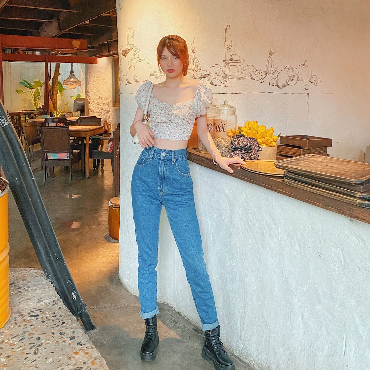 High waisted mom jeans