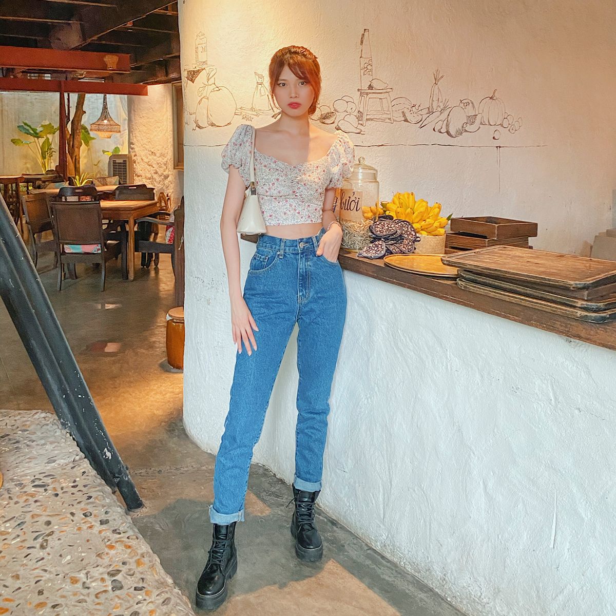 High waisted mom jeans