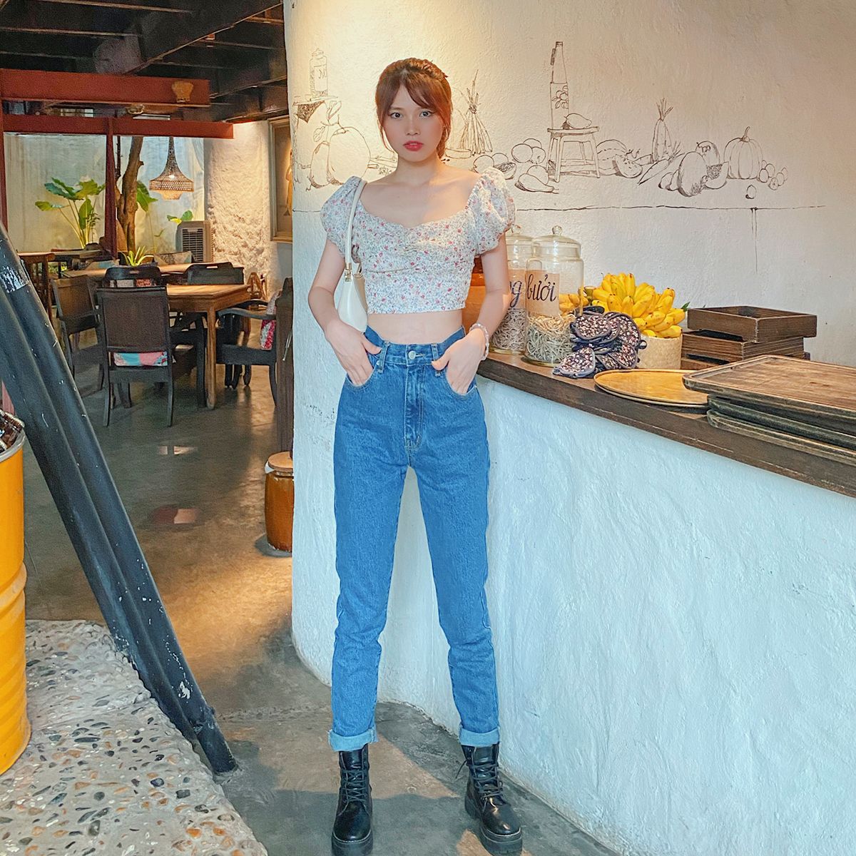 High waisted mom jeans