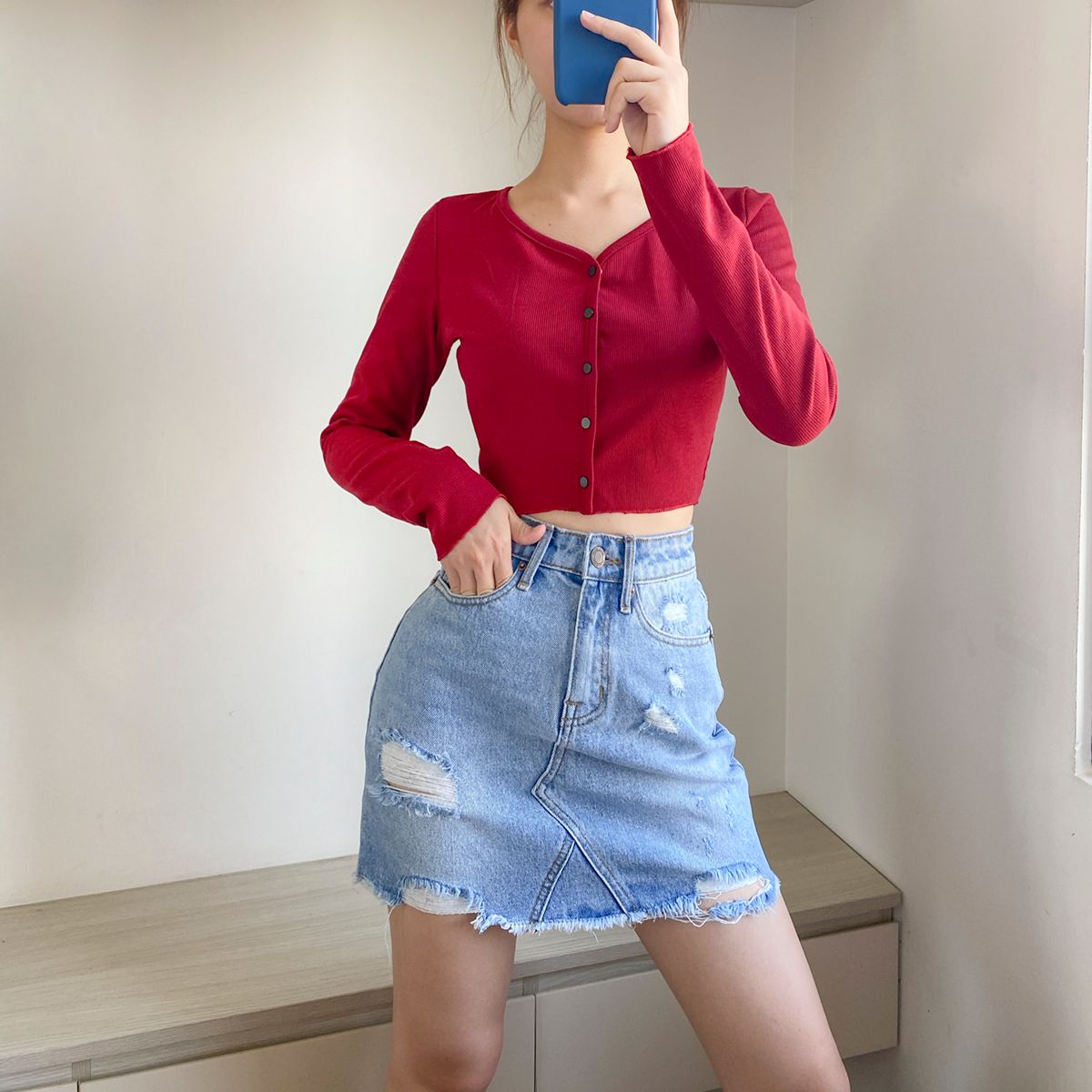 Torn Skirt Jeans