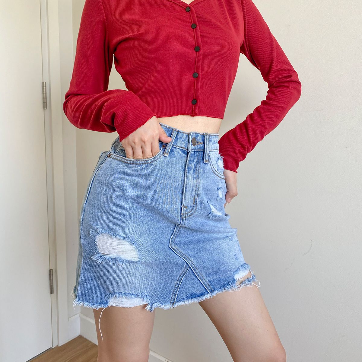 Torn Skirt Jeans