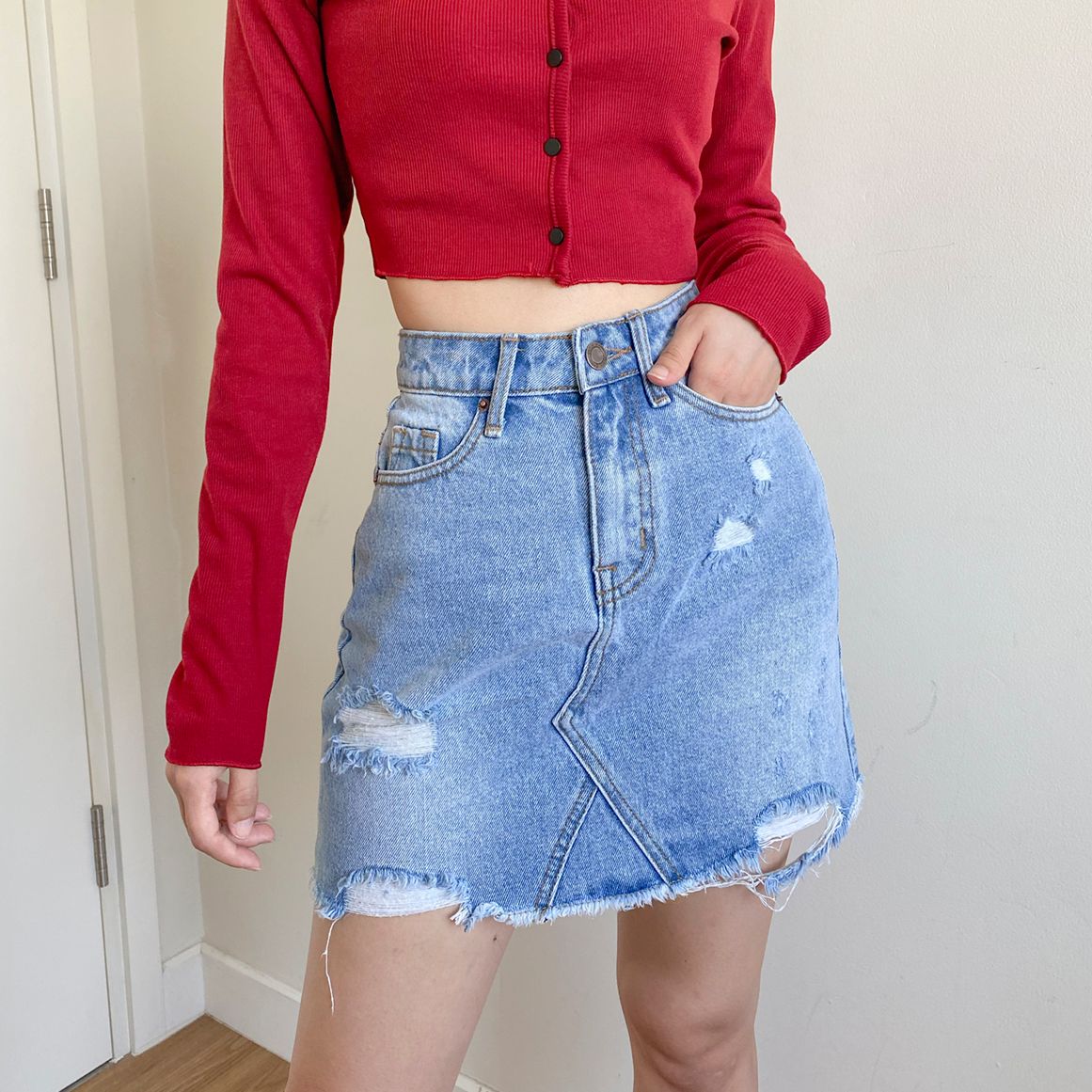Torn Skirt Jeans