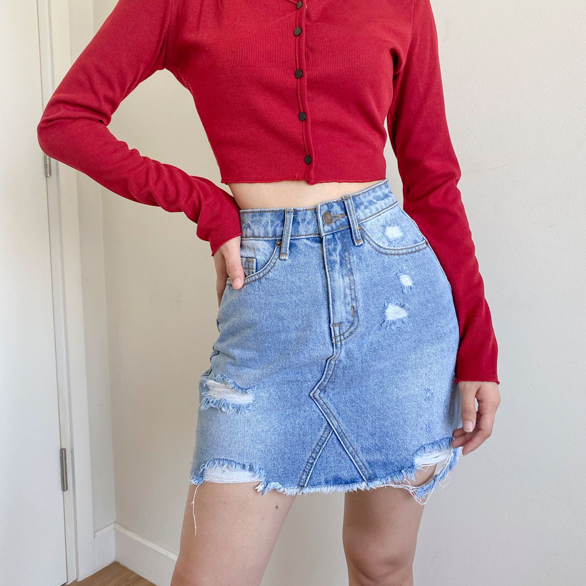 Torn Skirt Jeans