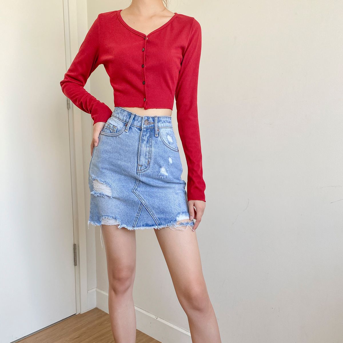 Torn Skirt Jeans