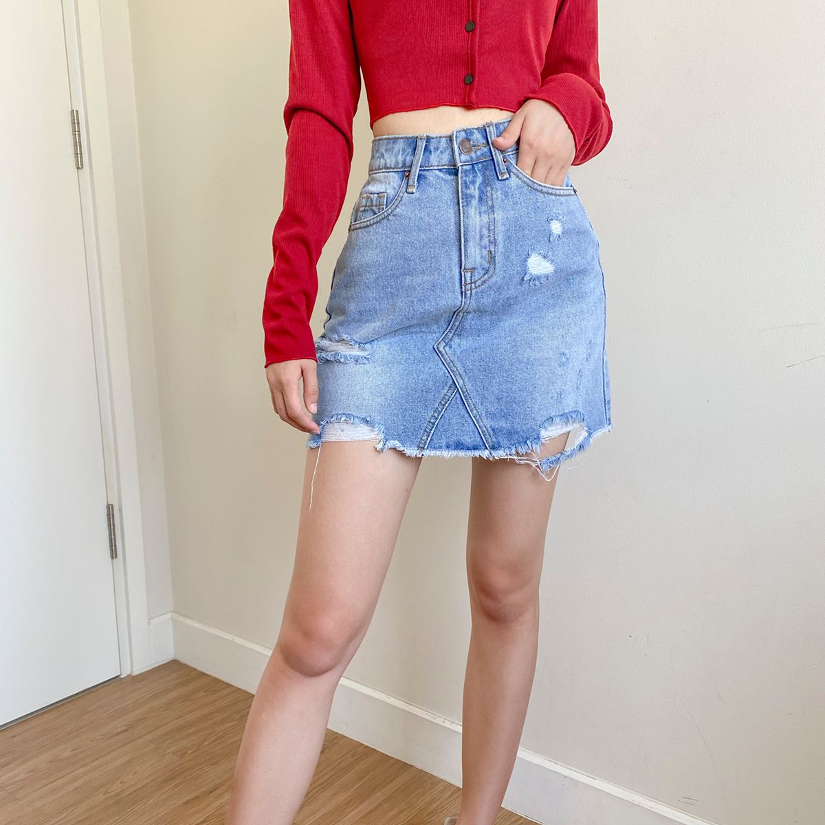 Torn Skirt Jeans