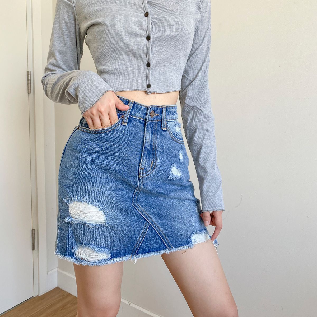 Torn Skirt Jeans