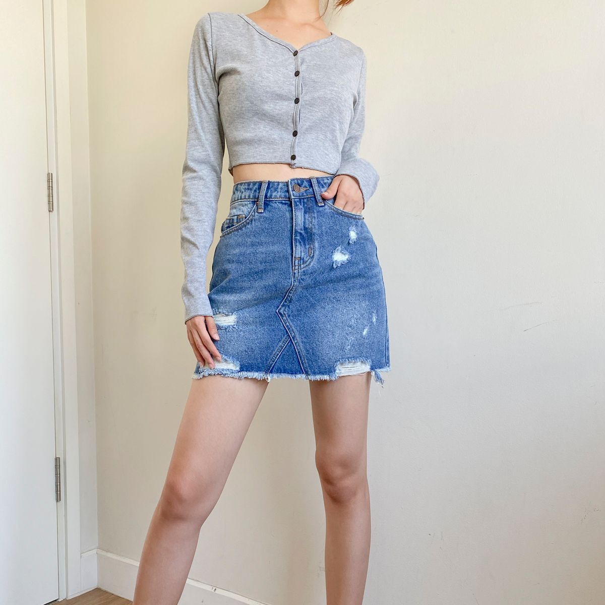Torn Skirt Jeans