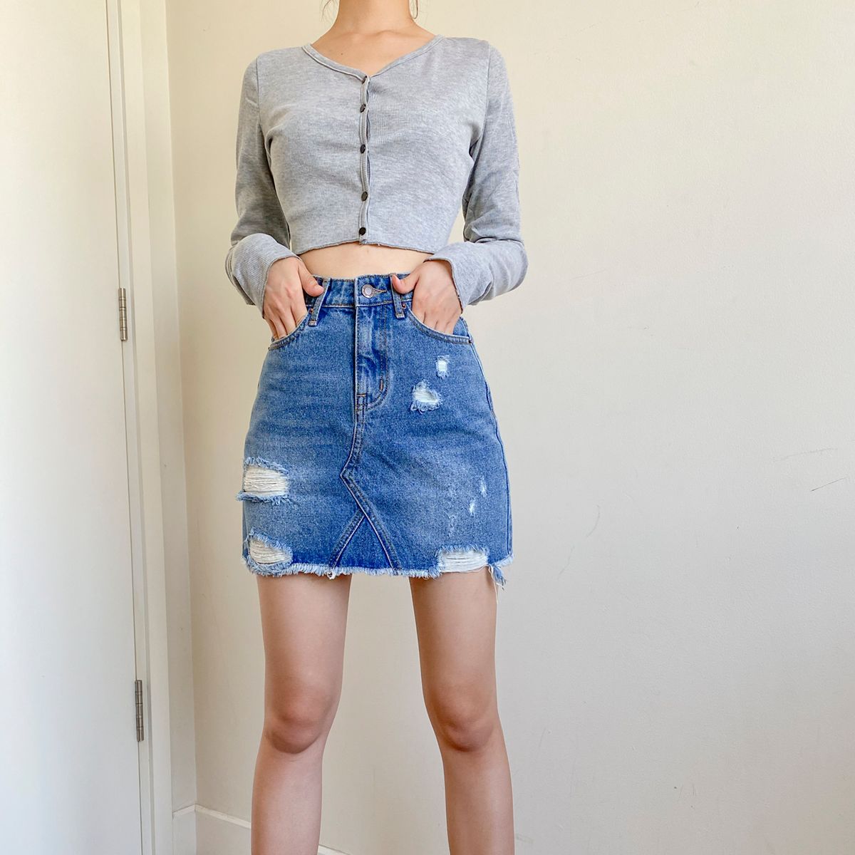 Torn Skirt Jeans