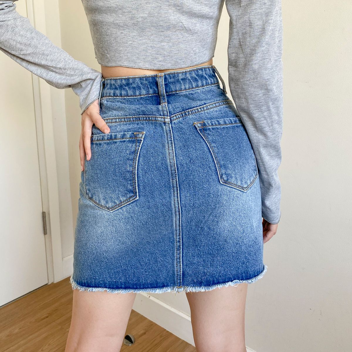 Torn Skirt Jeans