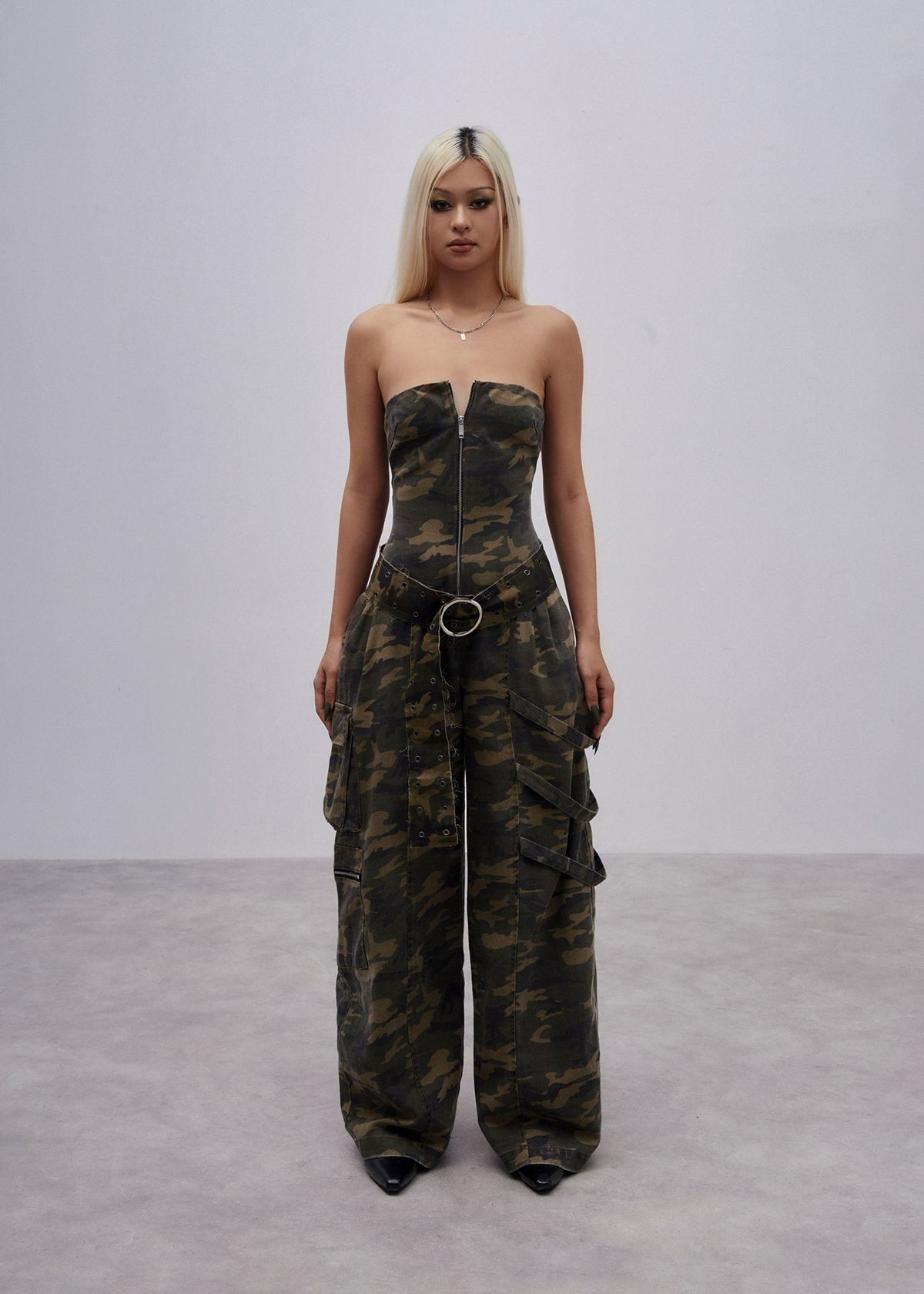 CAMO - Wide Leg Tube Jumpsuit