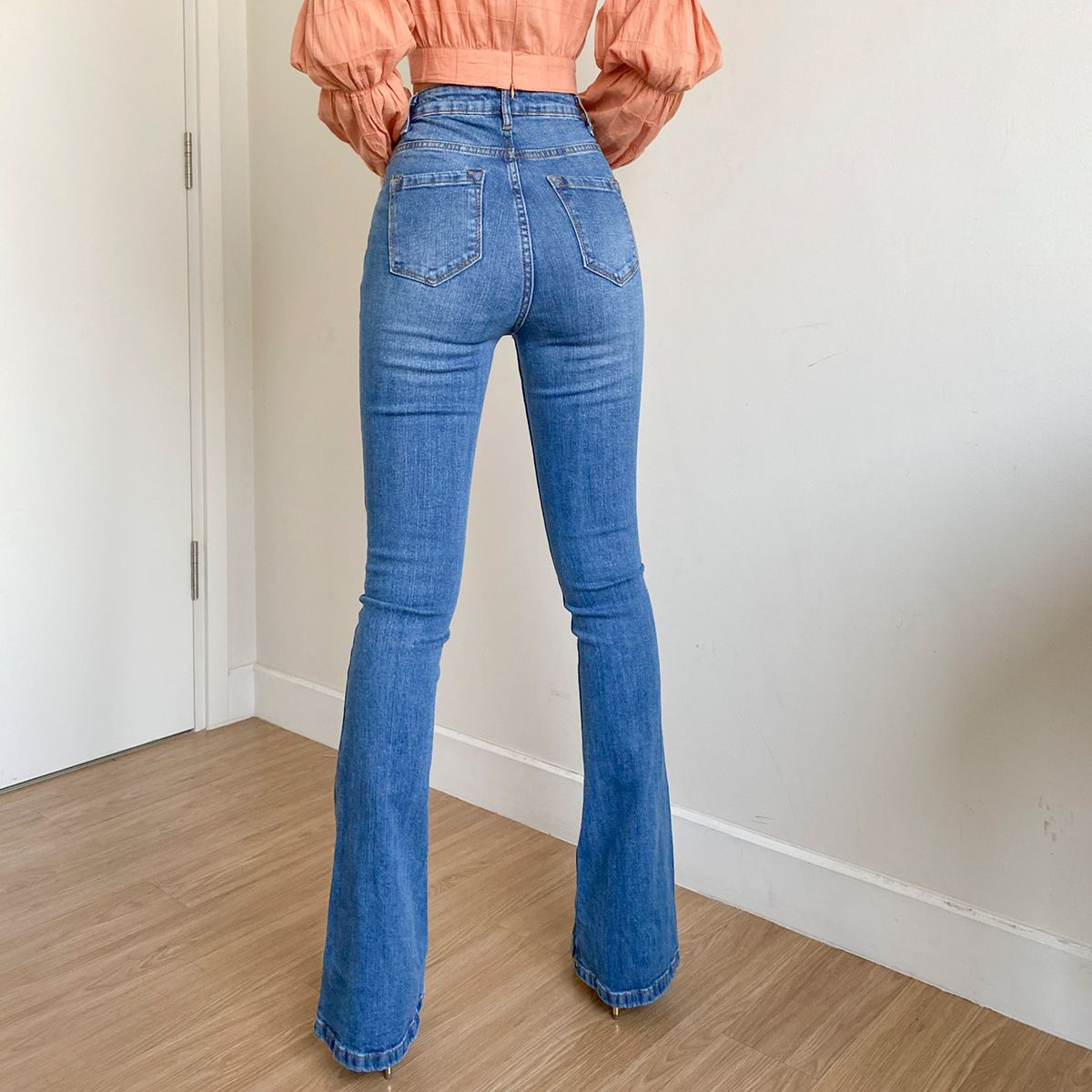 Torn Knee Flare Jeans