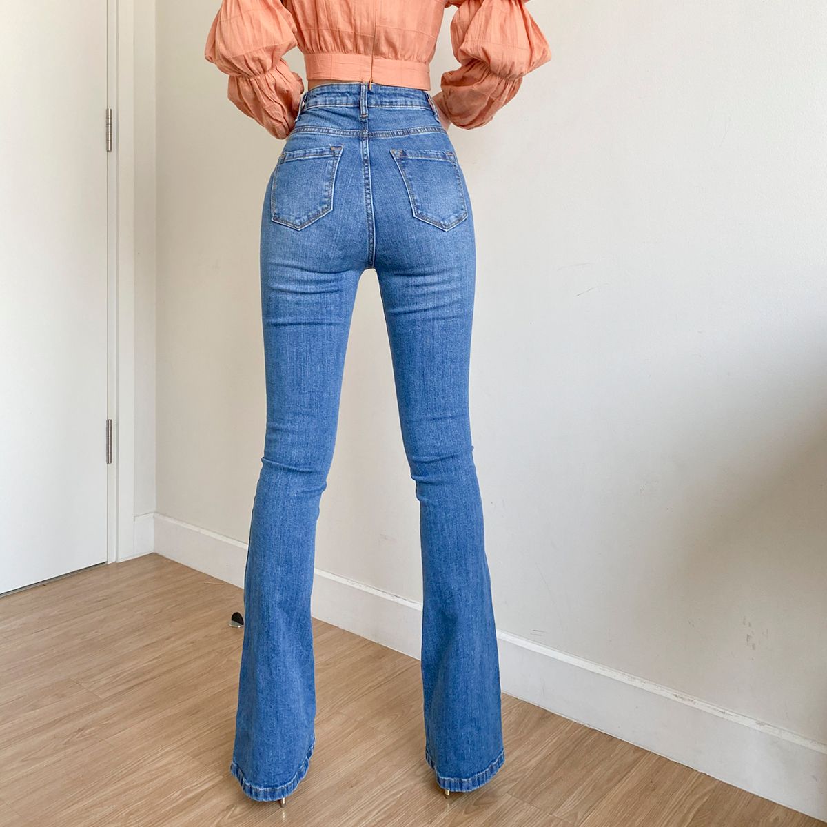 Torn Knee Flare Jeans
