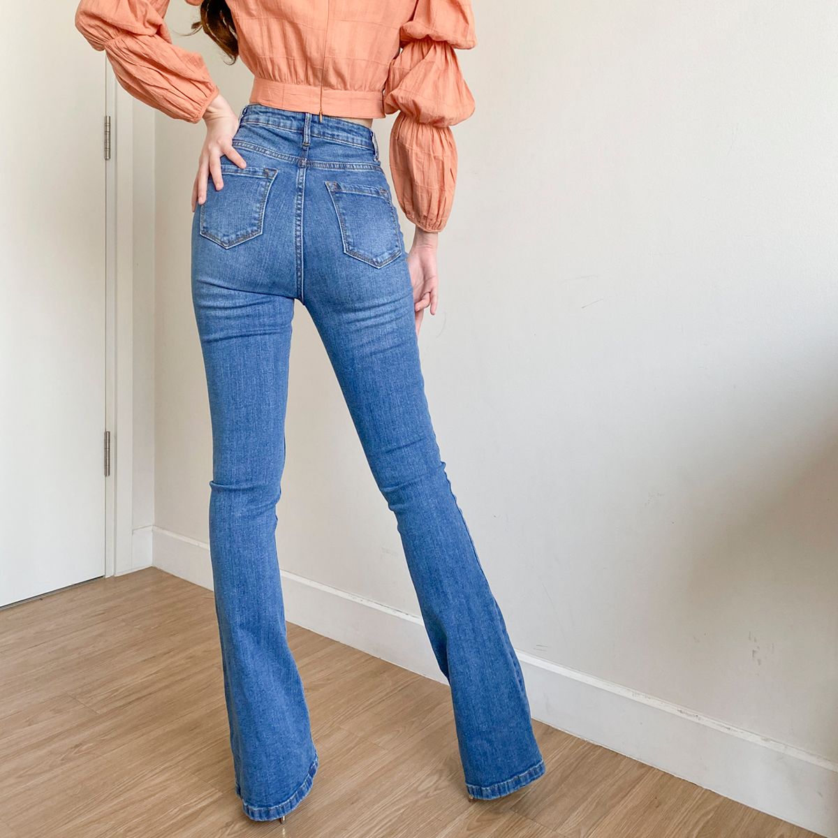 Torn Knee Flare Jeans