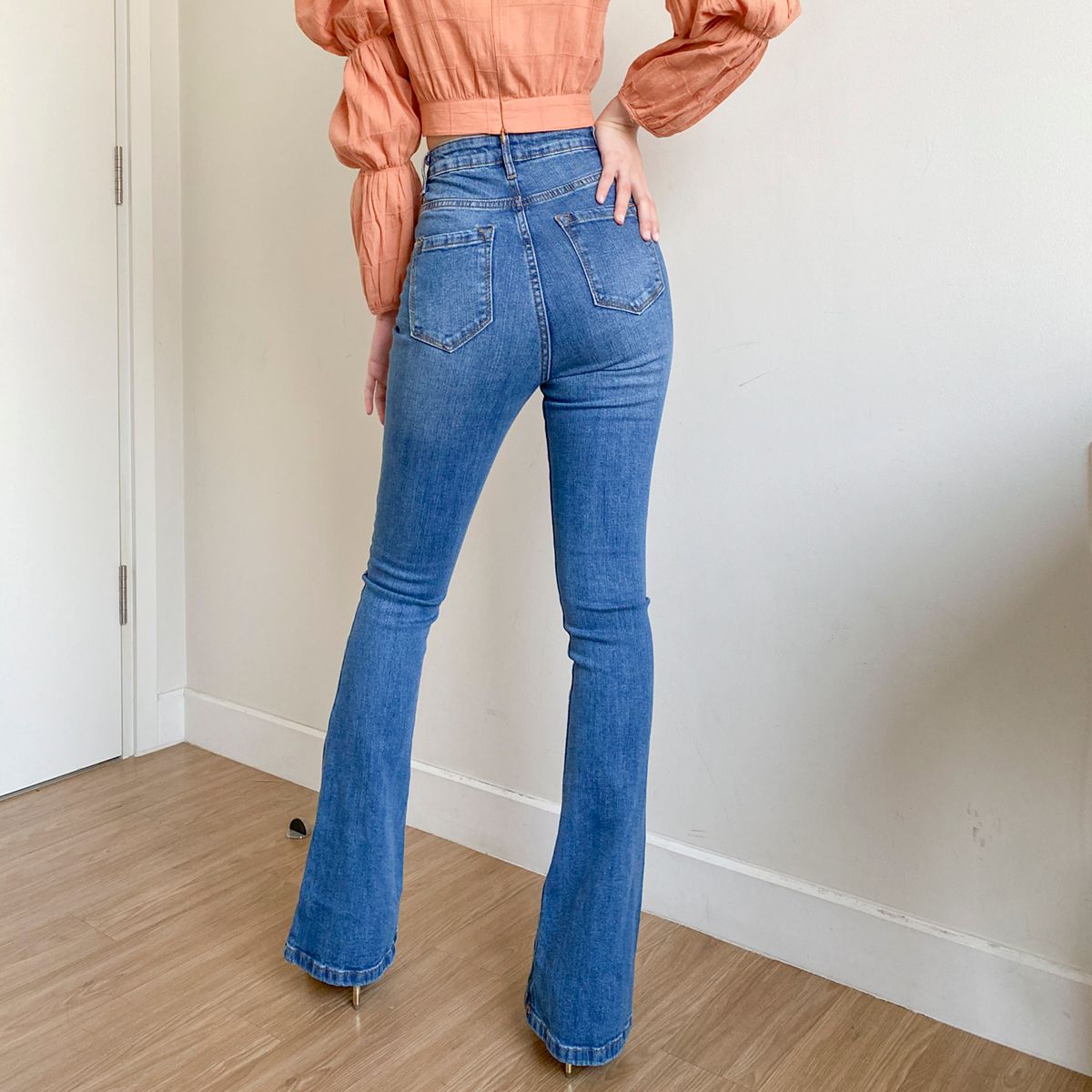 Torn Knee Flare Jeans