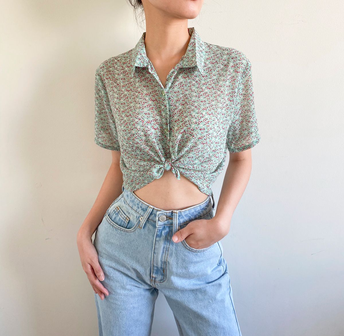 Floral Chiffon Croptop