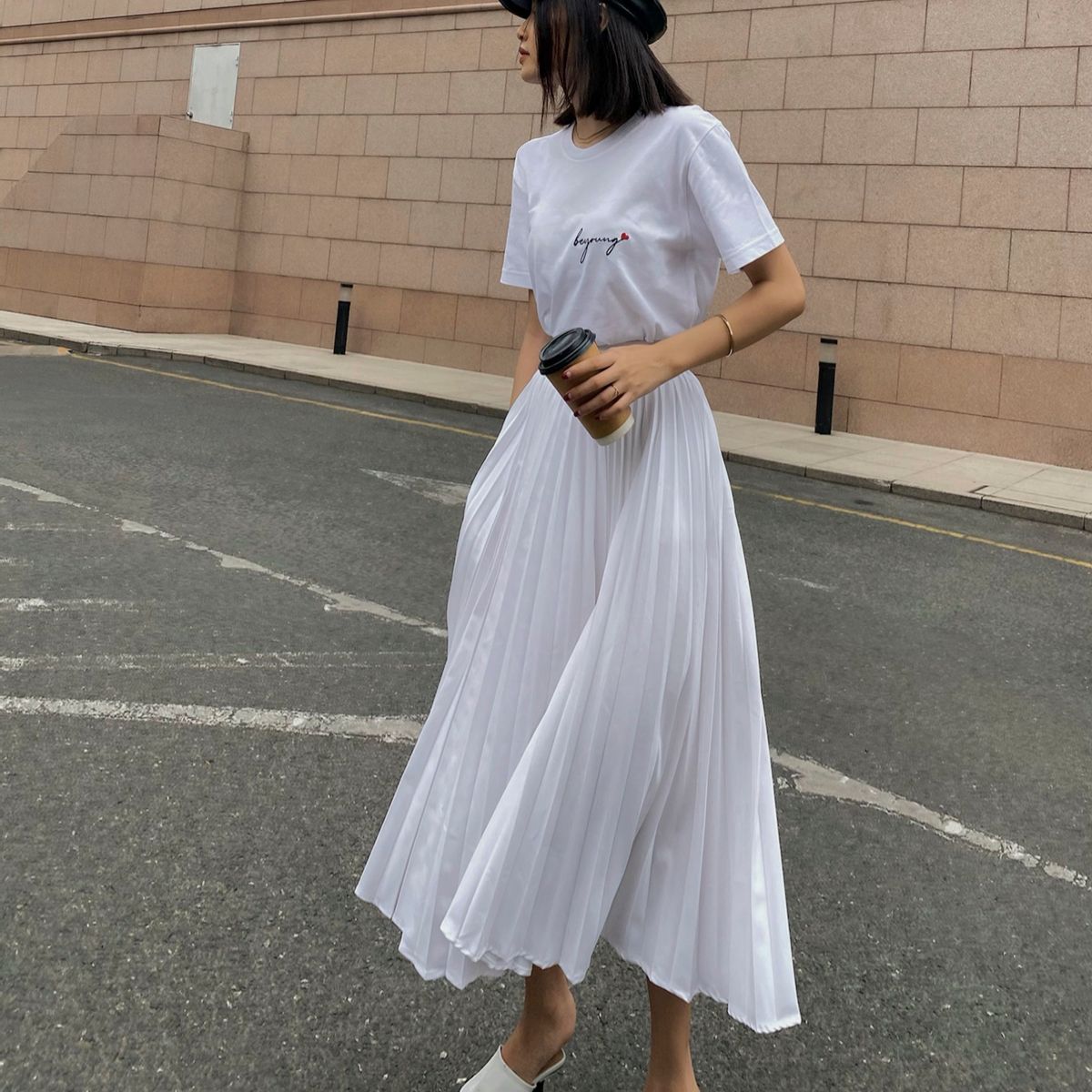 Pleated Midi Skirt