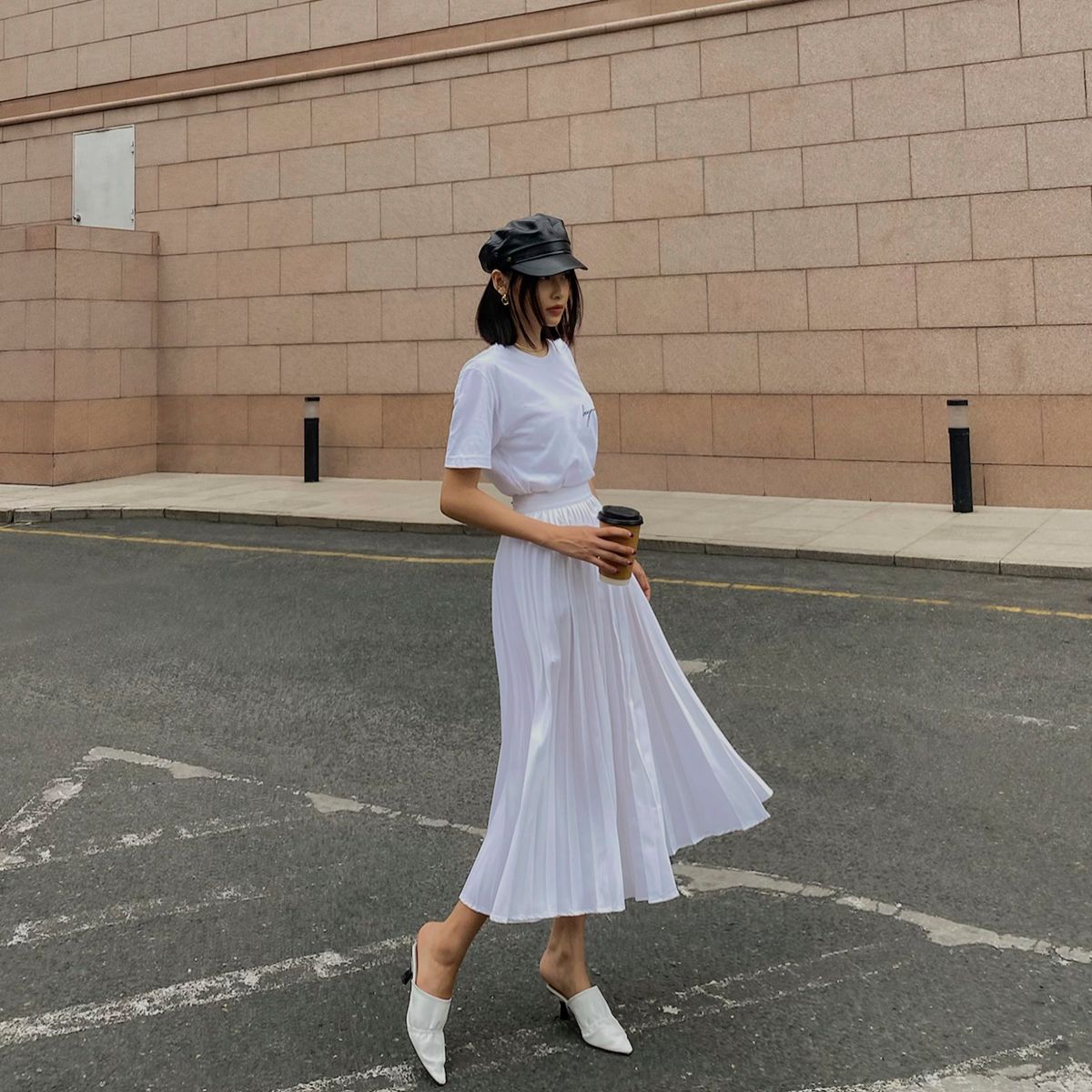 Pleated Midi Skirt