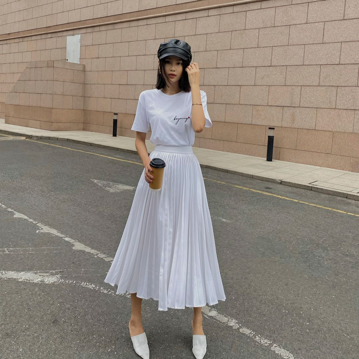 Pleated Midi Skirt