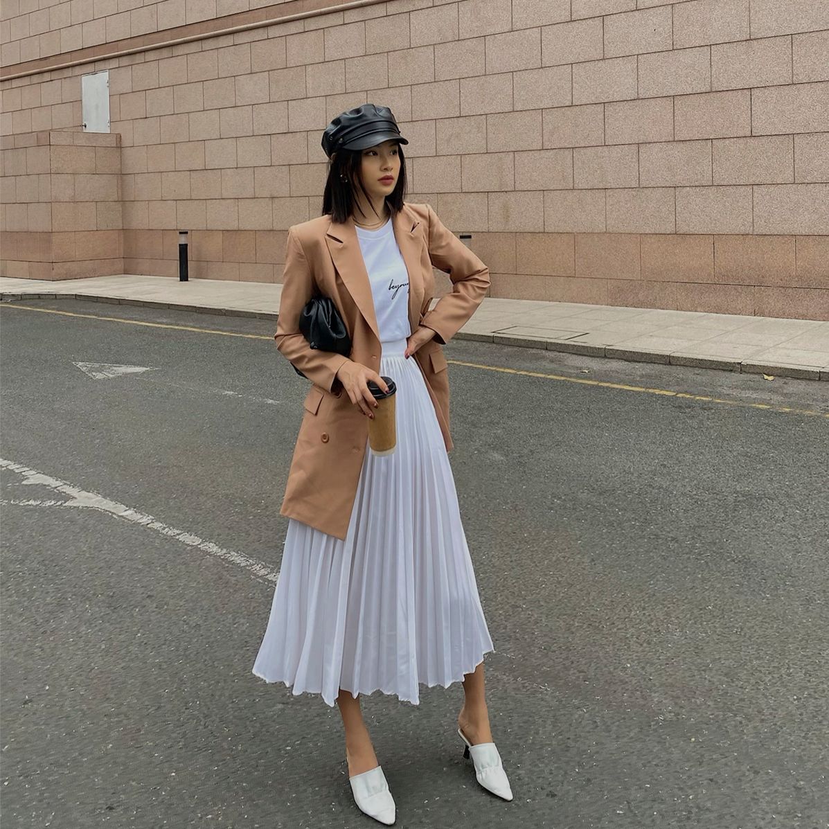 Pleated Midi Skirt
