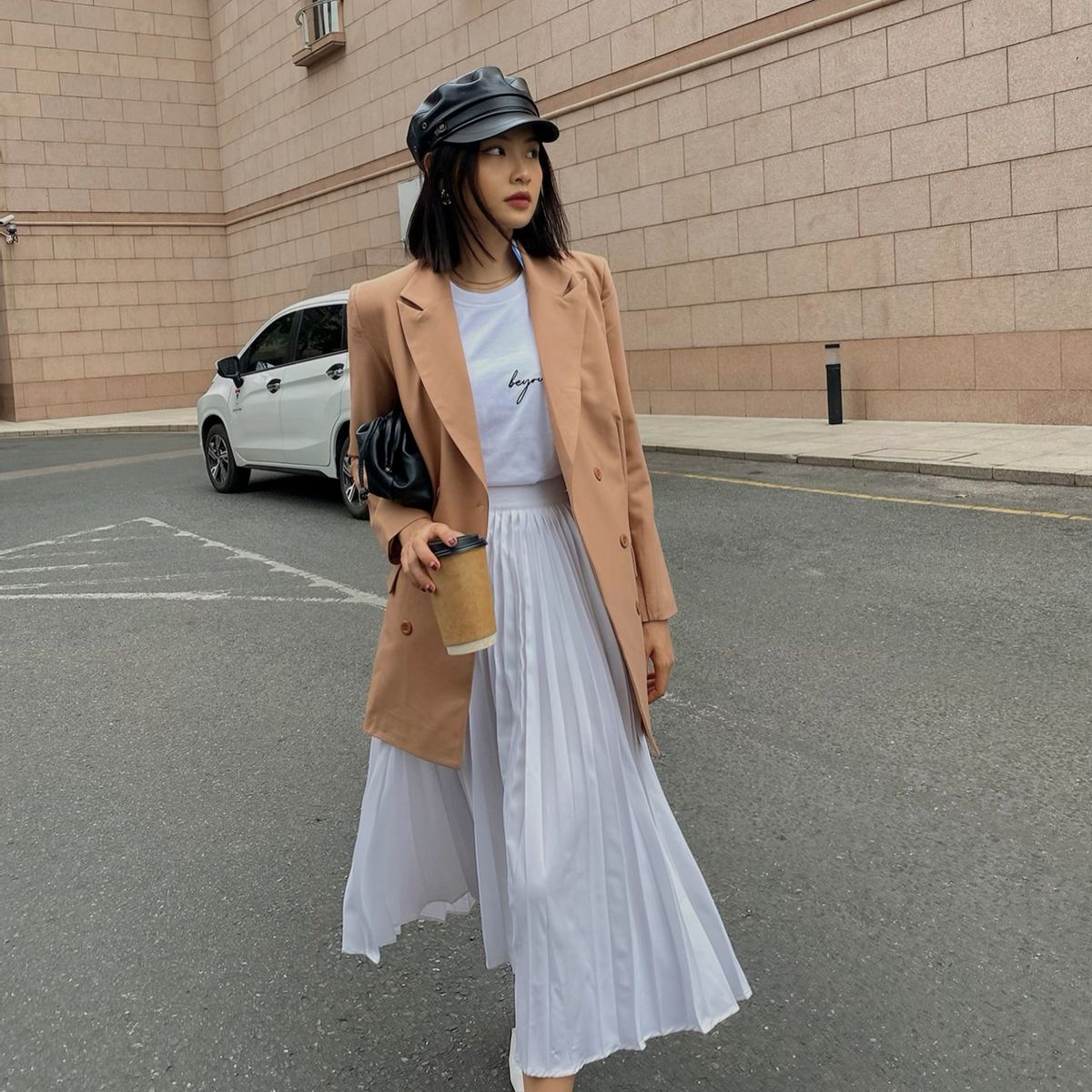 Pleated Midi Skirt