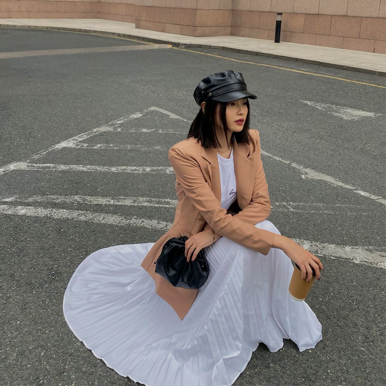 Pleated Midi Skirt