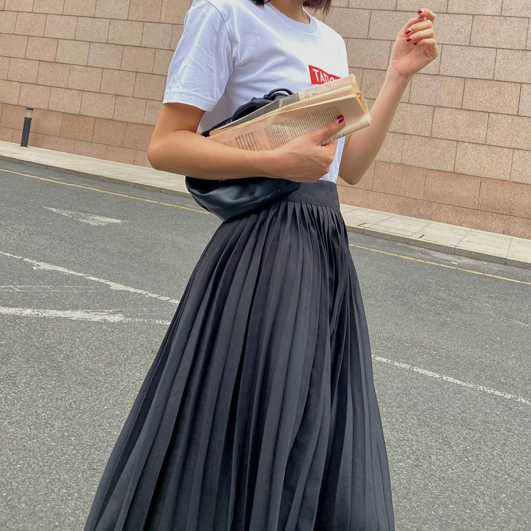 Pleated Midi Skirt
