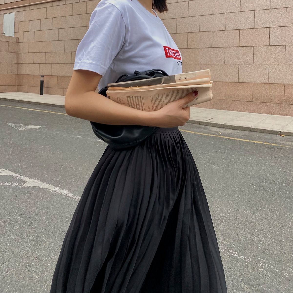 Pleated Midi Skirt