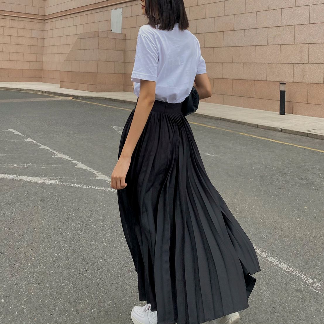 Pleated Midi Skirt