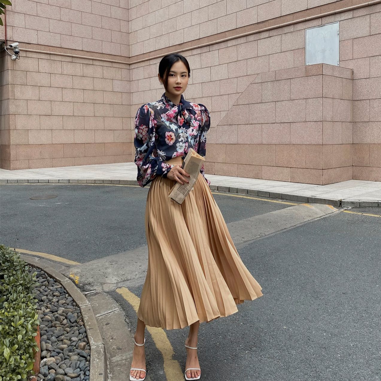 Pleated Midi Skirt