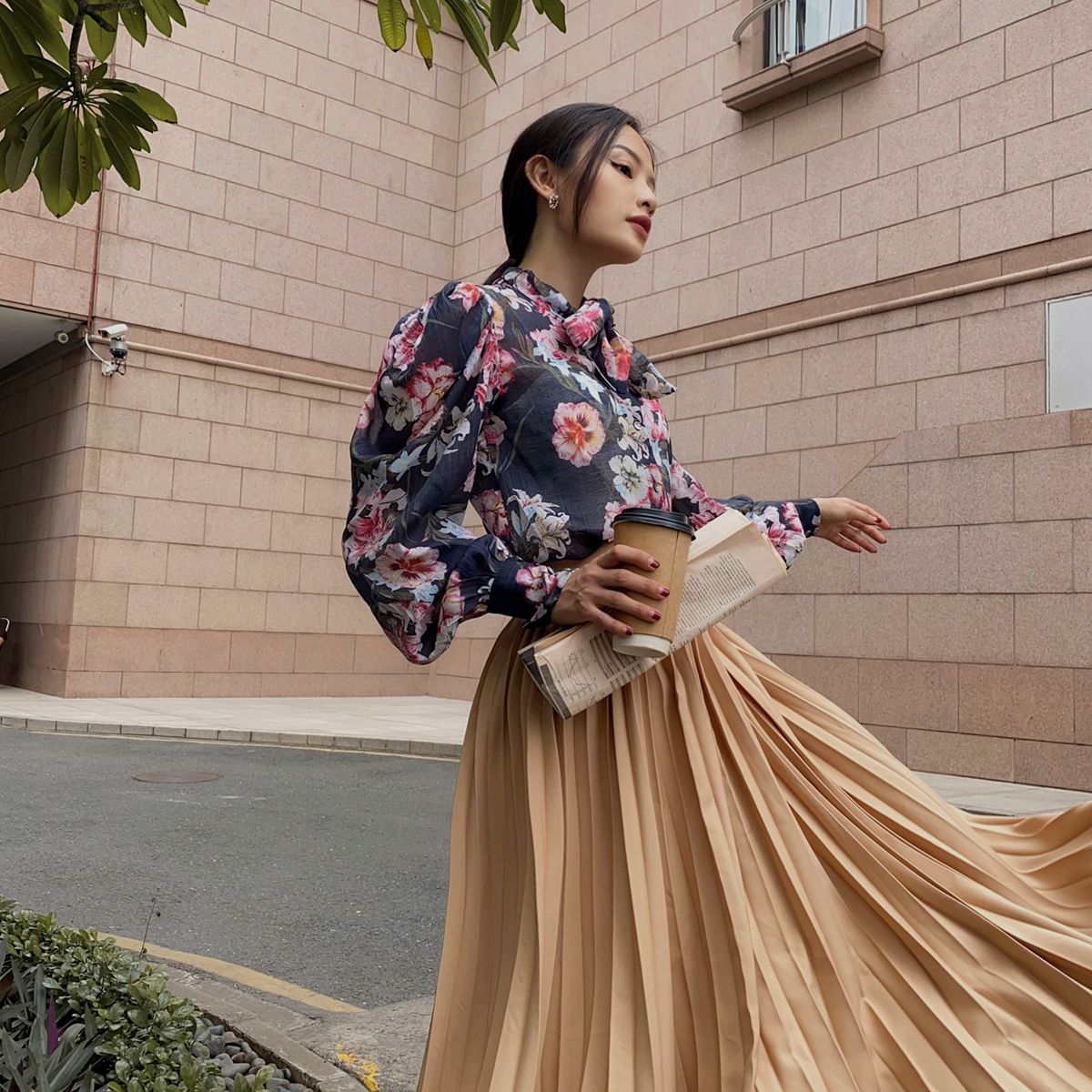Pleated Midi Skirt