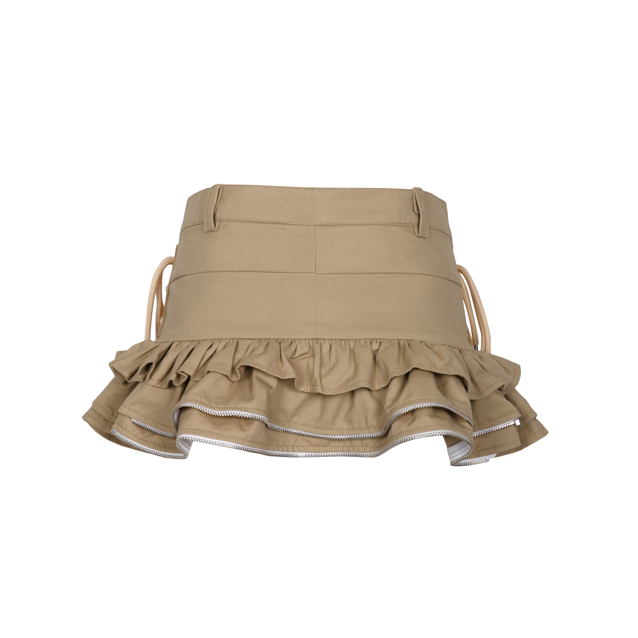 Bestie Ruffle Mini Zipper Line Skirt