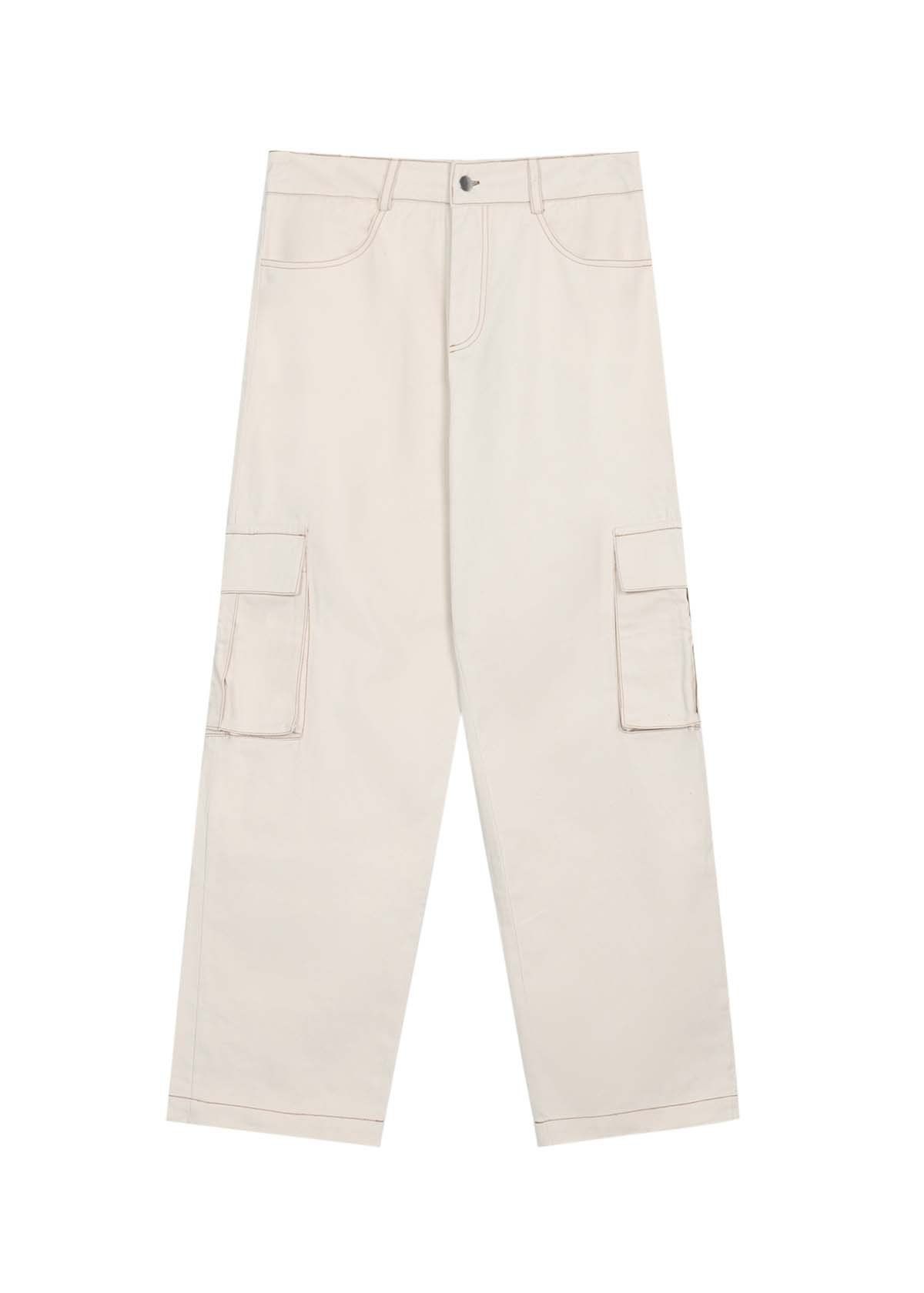 Khaki Line Border Cargo Pocket Pant