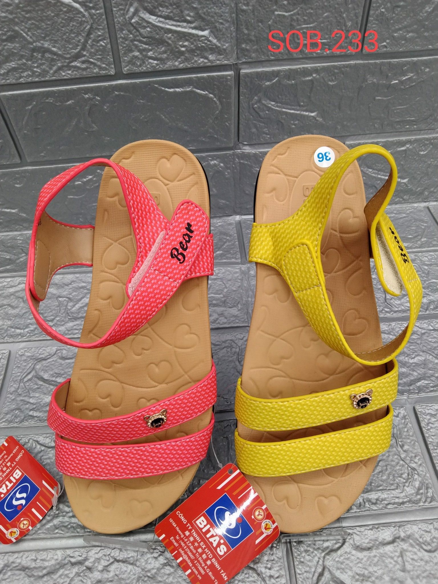 Sandals bé gái quai dán ( size 31 - 37 )-SOB.233