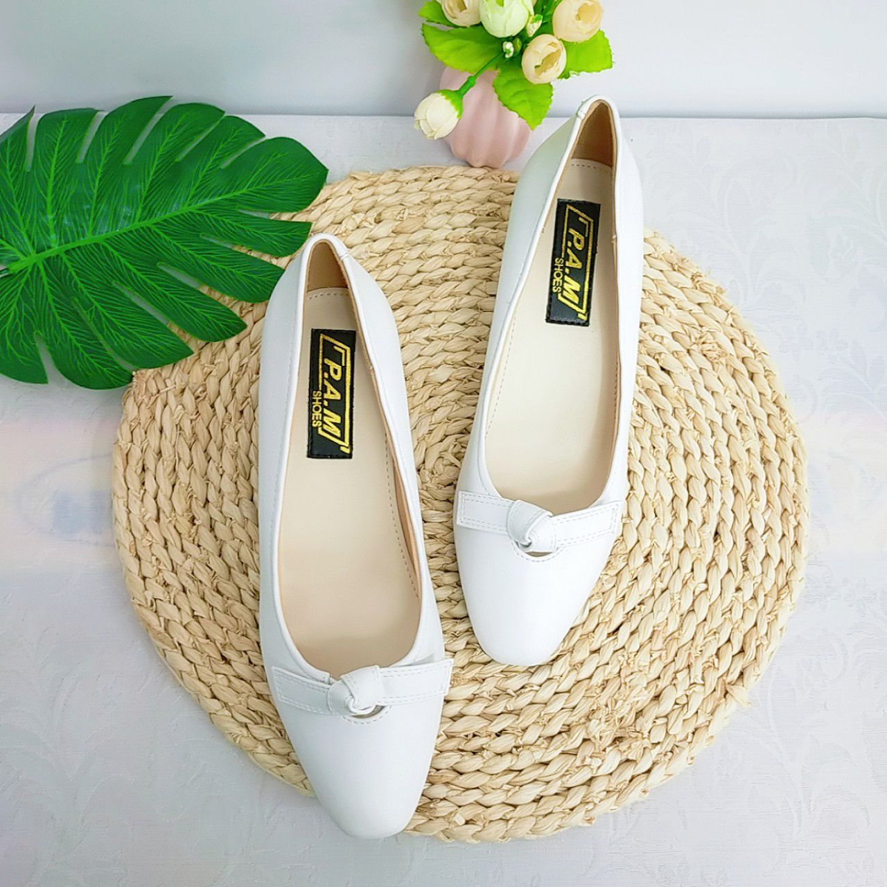 Cao gót 4p gót xéo phối nơ