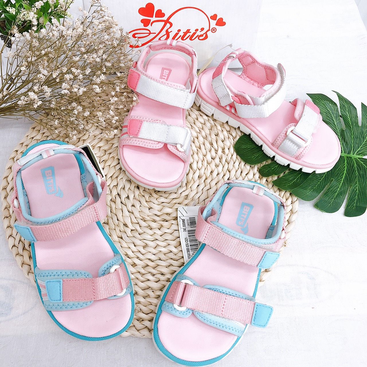Sandals bé gái quai dán ( size 29 - 35 )-DTG073600