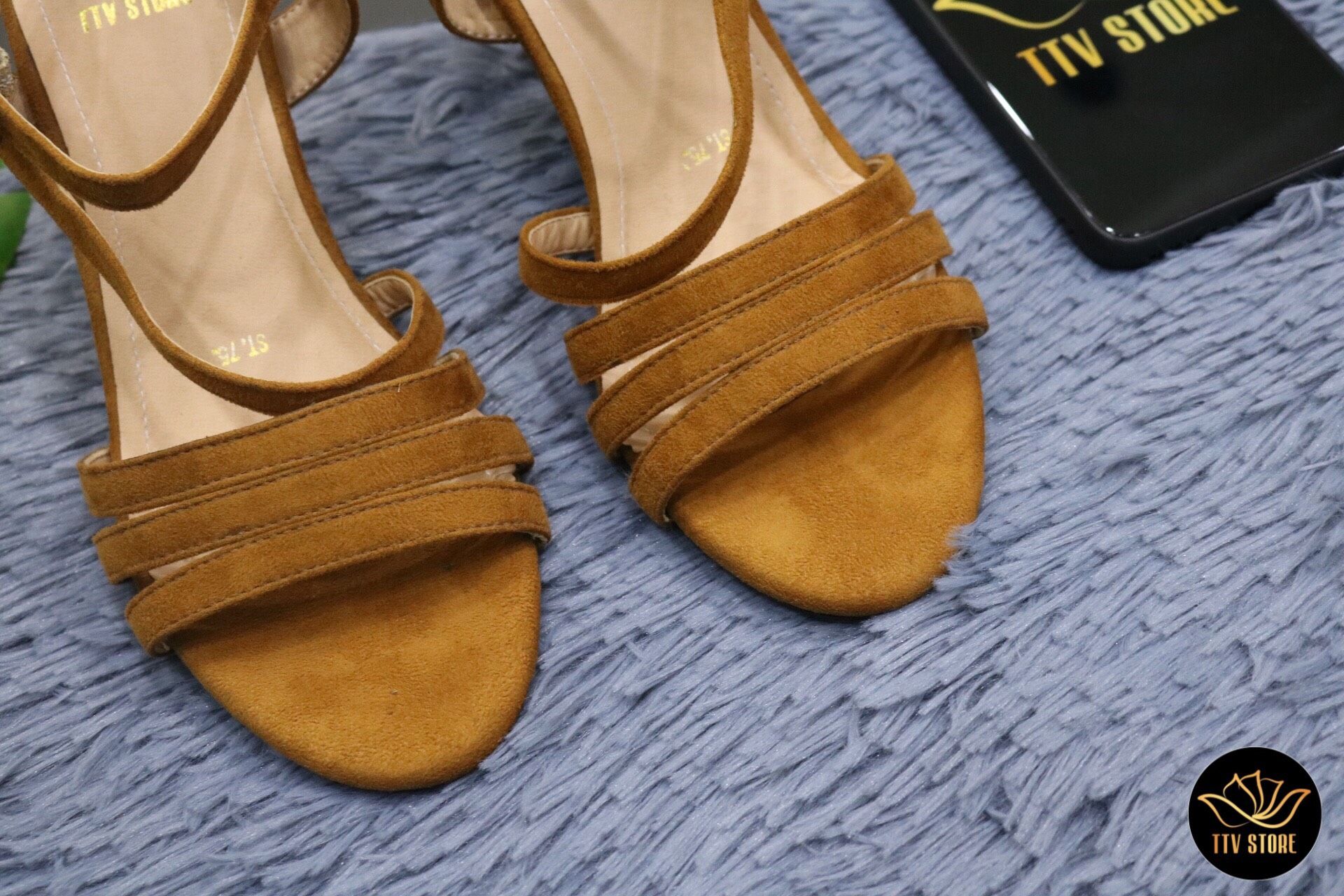 D06 bò - giày sandal dây cao 7cm