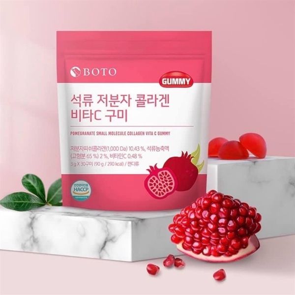 Kẹo Dẻo Gummy Collagen Lựu Boto 90g