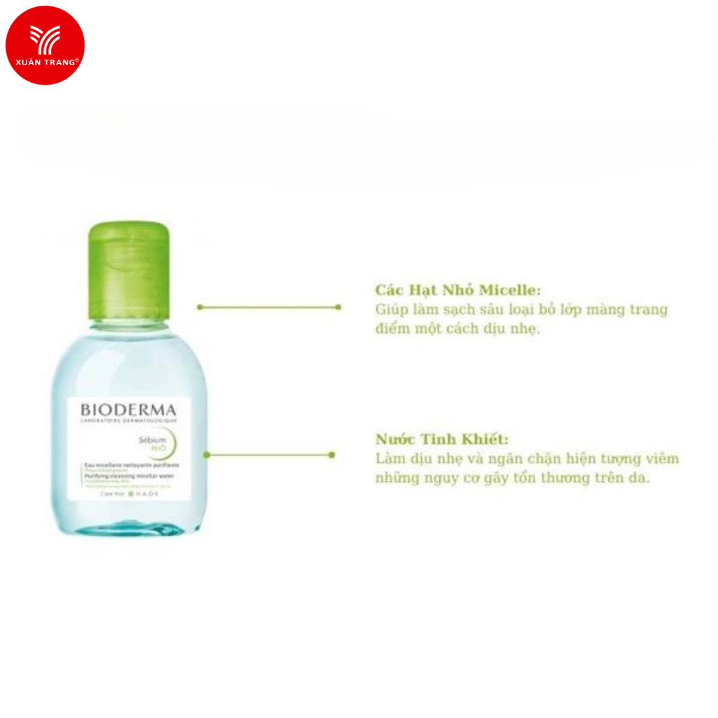 BIODERMA_Nước Tẩy Trang Cho Da Dầu 100Ml (Xanh Lá)