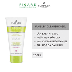 Floslek_Gel Rửa Mặt Diệt Khuẩn Ngừa Mụn Antibacterial Face Cleansing Gel 200ml