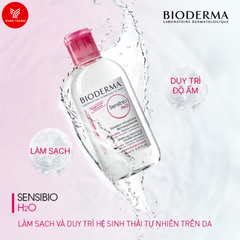 BIODERMA_Nước Tẩy Trang Crealine H2O Original Micellar Water Hồng 500ml