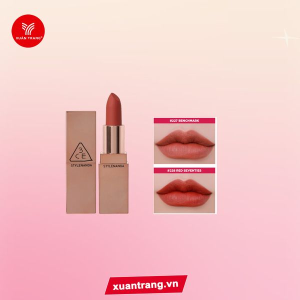 3CE_Son Thỏi Matte Lip Color #228 Red Seventies